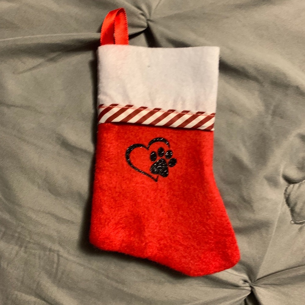 Personalized Mini pet stocking black glitter